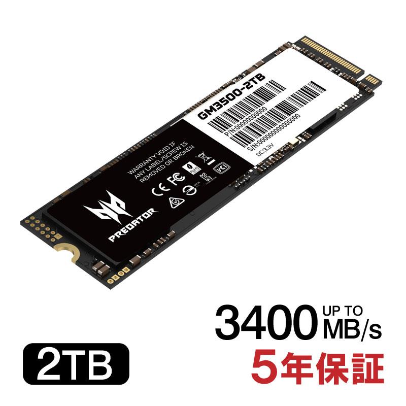 Acer Predator GM3500 PCIe NVMe M.2 2280 SSD 2TB R:3400MB/s W 