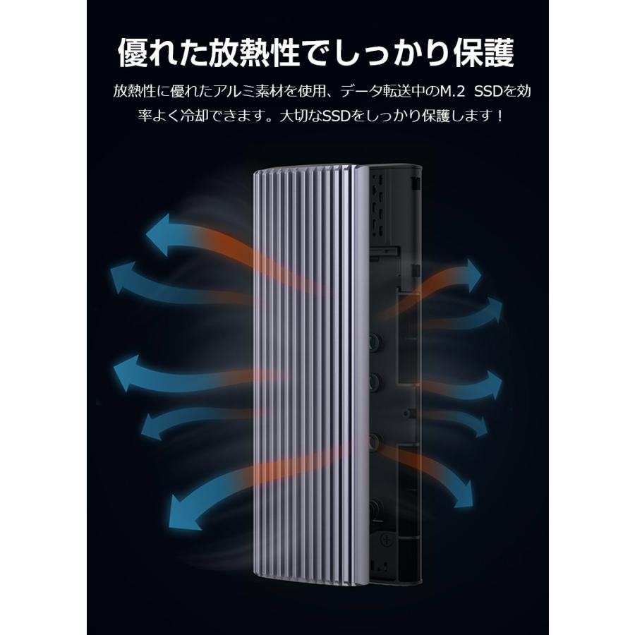 JNH JNH製 M.2 SSD外付けケース M-Key対応 NVMe M.2 SSDケース 工具