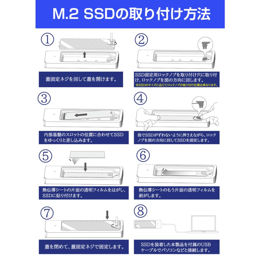 JNH JNH M.2 SSD 外付けケース NVMe/SATA両対応 USB 3.2 Gen2 M.2 SSD