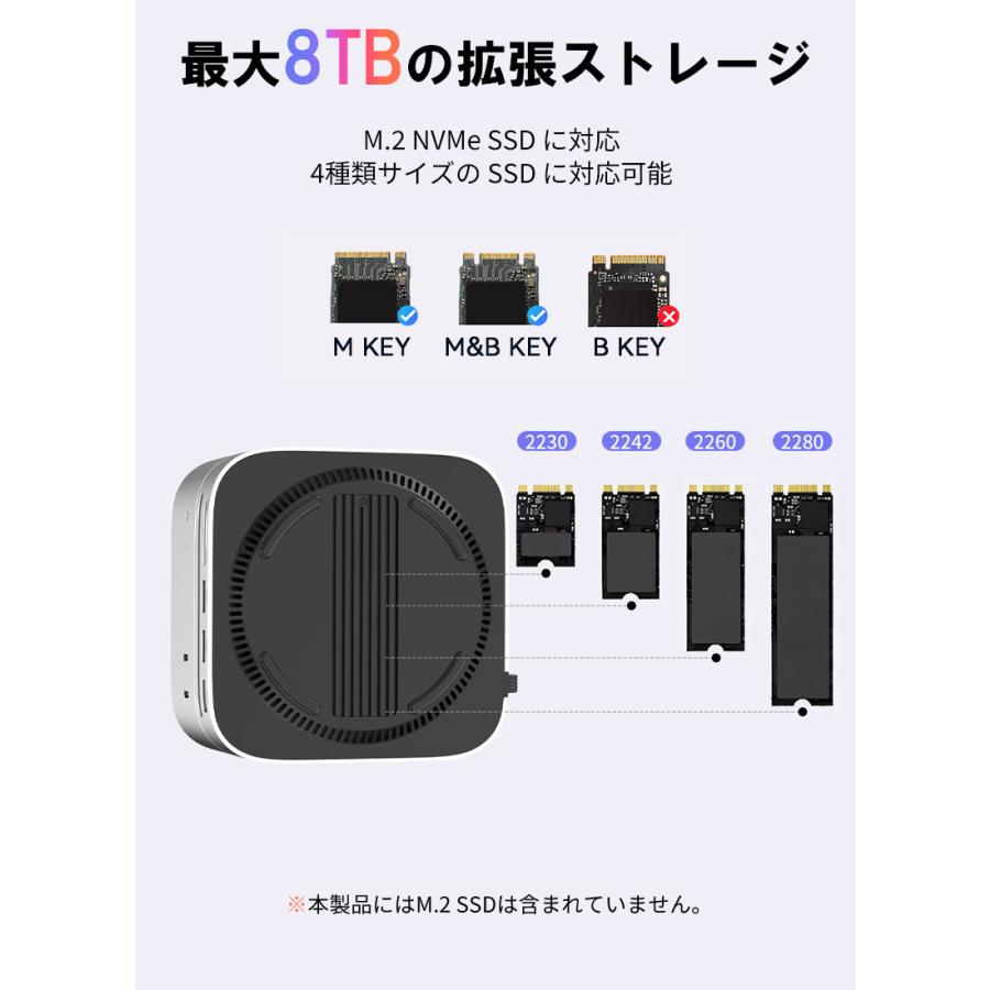 Hanye 10in1全能型 Mac mini M4/M4 Pro用 USBハブ&スタンド 10Gbps SD