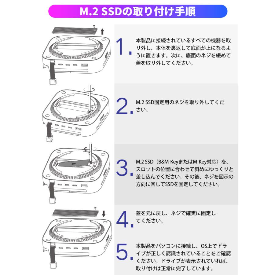特価セール 10-in-1 USB-Cドッキングステーション M.2 NVMe SSDスロット搭載 USB-Cハブ USBA/C 10Gbps高速転送 Mac mini M4/M4 Pro対応  翌日配達宅配便配送 | JNH | 11