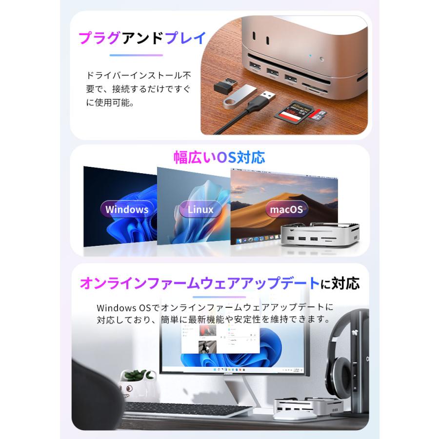 JNH 10-in-1 USB-Cドッキングステーション M.2 NVMe SSDスロット搭載