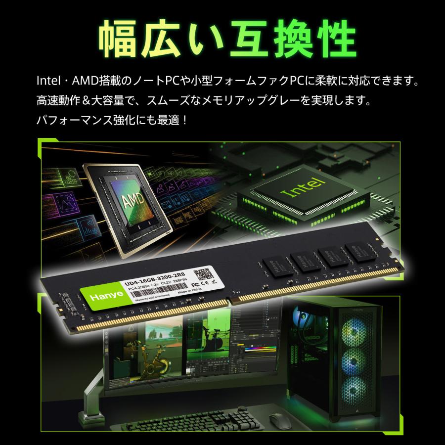 PC4-25600 デスクトップ用メモリ 16GB*2枚組（合計32GB）新品 Amazon | Crucial デスクトップ用増設メモリ 32GB(16GBx2枚