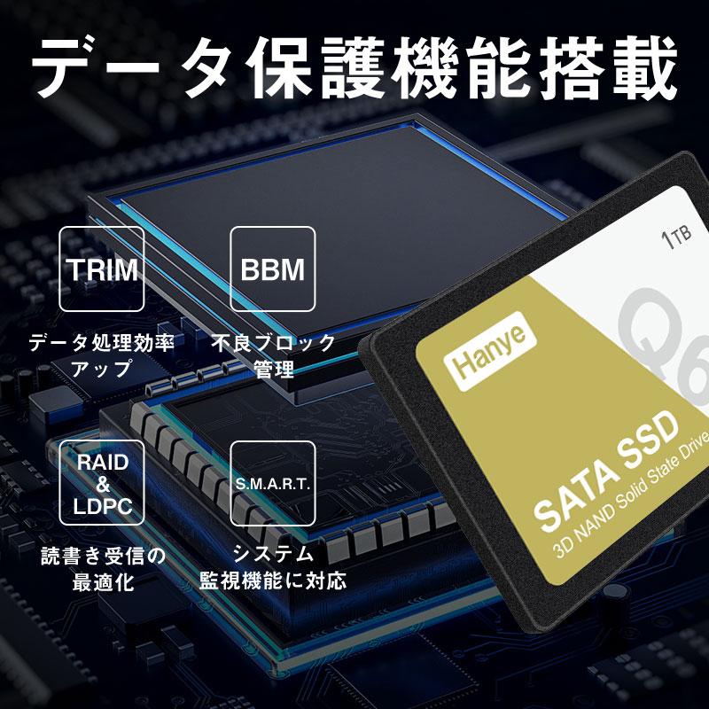 Hanye SSD 1TB 内蔵型 2.5インチ 7mm 3D NAND採用 SATAIII 6Gb/s 550MB/s Q60 PS4検証済み  国内5年保証・翌日配達送料無料 正規代理店品