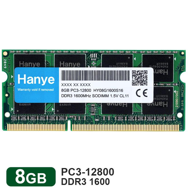 ノートPC用メモリ Hanye DDR3 1600 PC3 12800 8GB(8GBx1枚) SODIMM 1.5V CL11 204 PIN 5年保証 翌日配達対応 送料無料 | Hanye