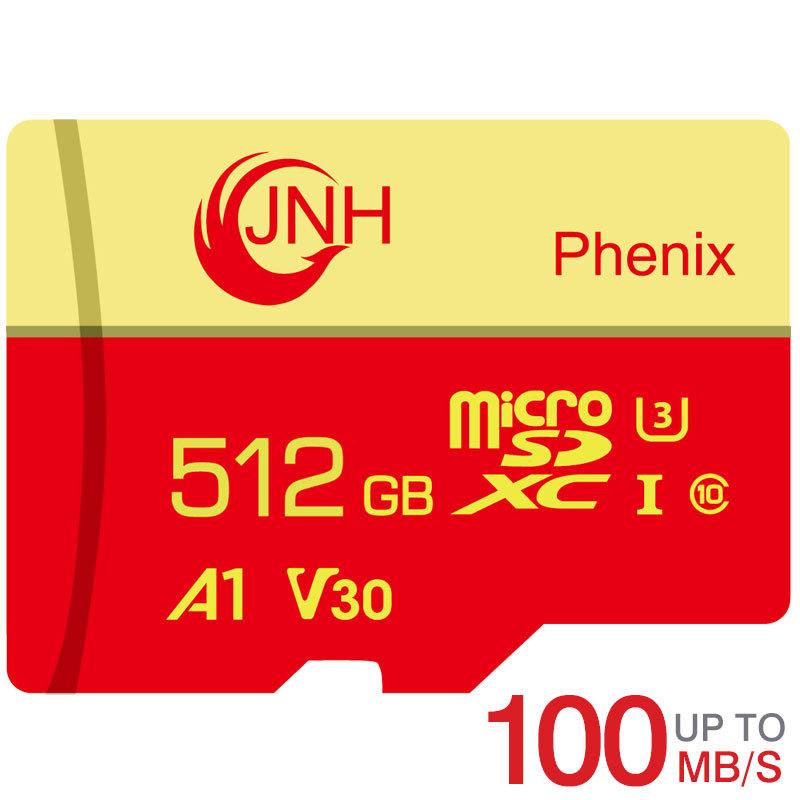 マイクロsdカード microSDXCカード 512GB JNH R:100MB/s class10 UHS-I U3 V30 4K Ultra HD A1 2年保証 Nintendo Switch/DJI OSMO対応｜jnh