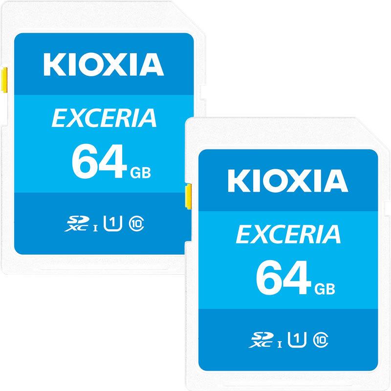 2個セットお買得 SDカード SDXCカード 64GB Kioxia EXCERIA UHS-I U1 超高速100MB/S Class10 海外パッケージ｜jnh