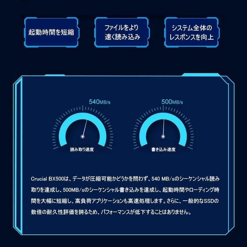 Crucial クルーシャル SSD 1TB(1000GB) BX500 SATA3 内蔵 2.5インチ 7mm CT1000BX500SSD1+ SATA-USB3.2 Gen1変換ケーブル付 翌日配達 3年保証 送料無料｜jnh｜02