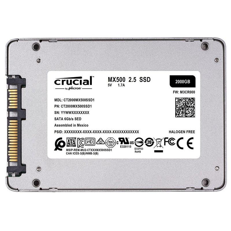 Crucial SSD 2TB 2.5インチ CT2000MX500SSD1 SATA3 内蔵 SSD 3D TLC 高耐久性 5年保証・翌日配達  グローバルパッケージ 送料無料