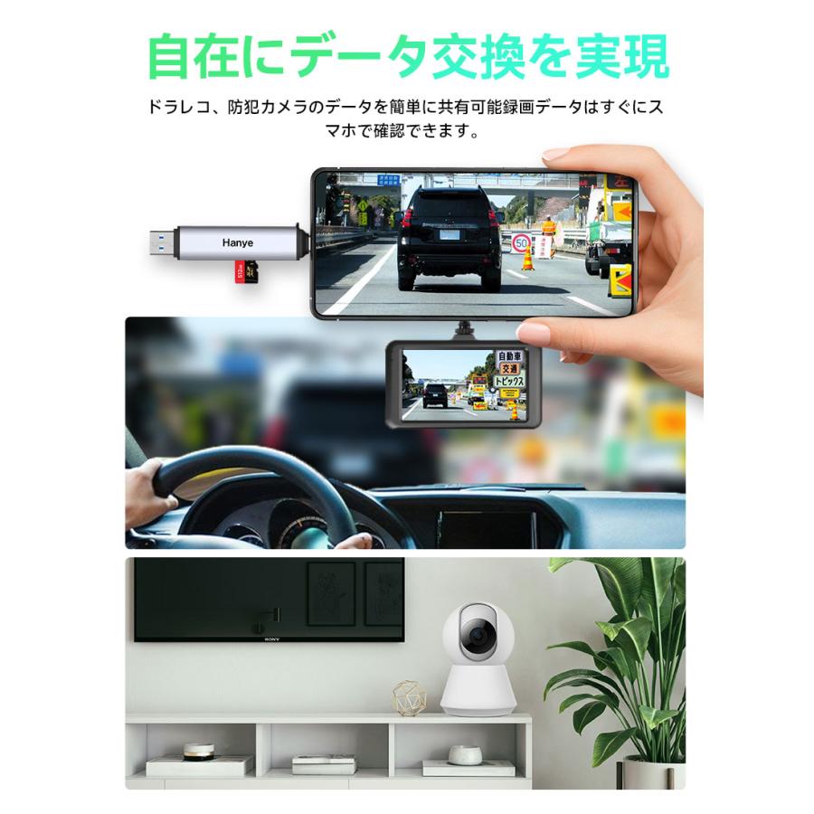 Hanye SDカードリーダー USB 3.2 Gen 1 UHS-I Type-C OTG対応 5Gbps 170MB/s 3-in-1 SDXC microSDXCカードリーダー USBポート 翌日配達 1年保証 | Hanye | 10