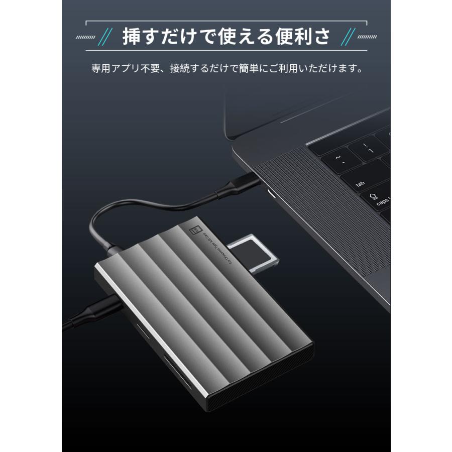 Hanye 4in1 カードリーダー USB 3.2 Gen2 SD/TF(Micro SD)/ CFA/CFBカードリーダ 高速転送 同時読み書き アルミ合金 高耐久 1年保証 翌日配達 | Hanye | 07