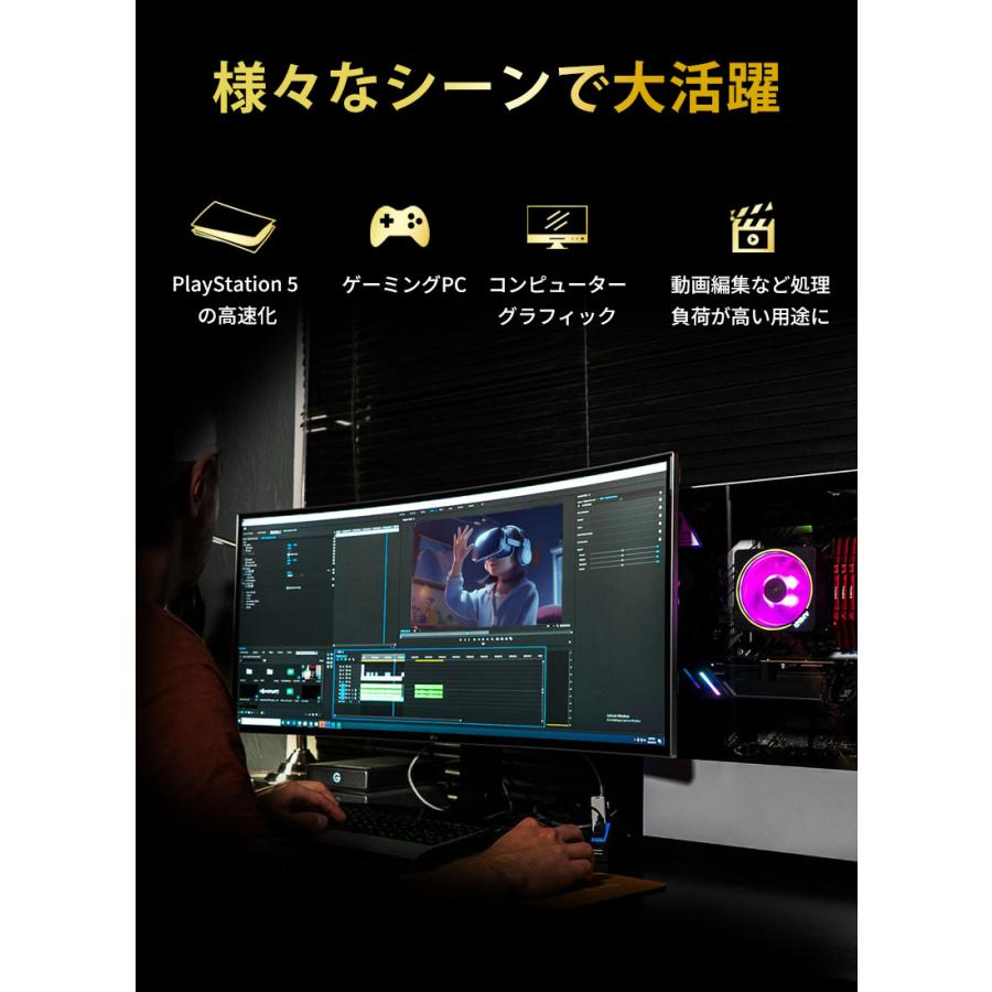 Raver Raver 2TB 3D NAND TLC NVMe SSD PCIe Gen 4x4 放熱シート付 R
