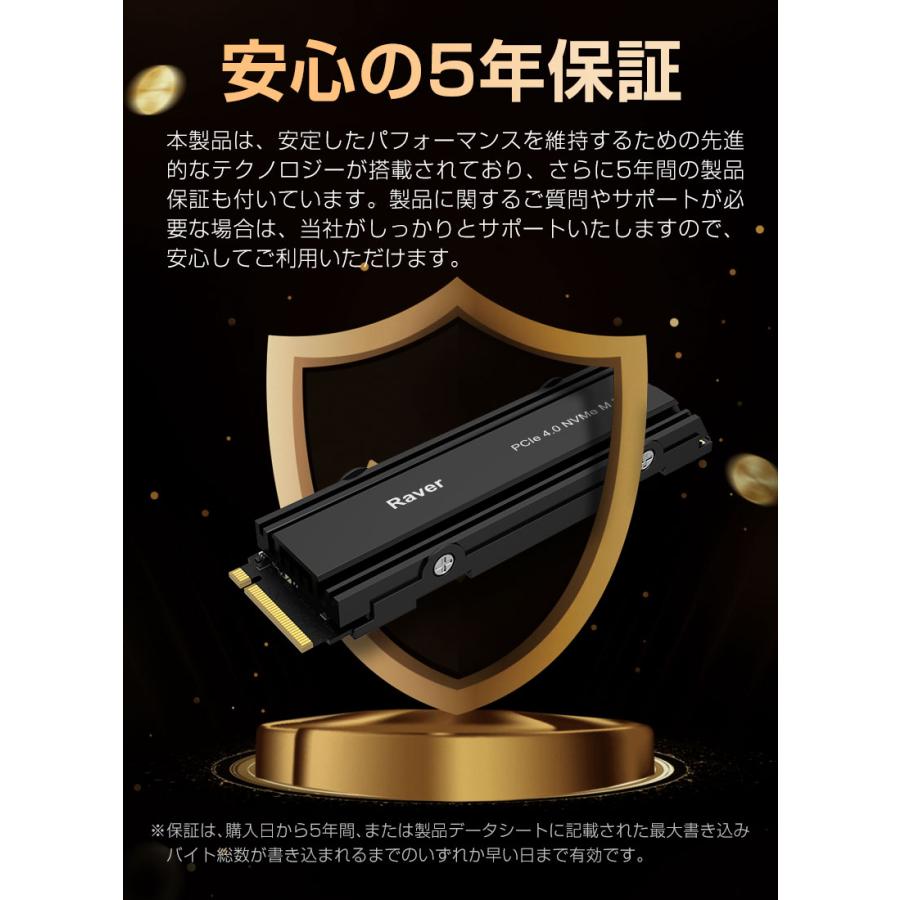 Raver Raver 512GB 1TB 2TB 4TB NVMe SSD 3D NAND TLC 放熱シート付き