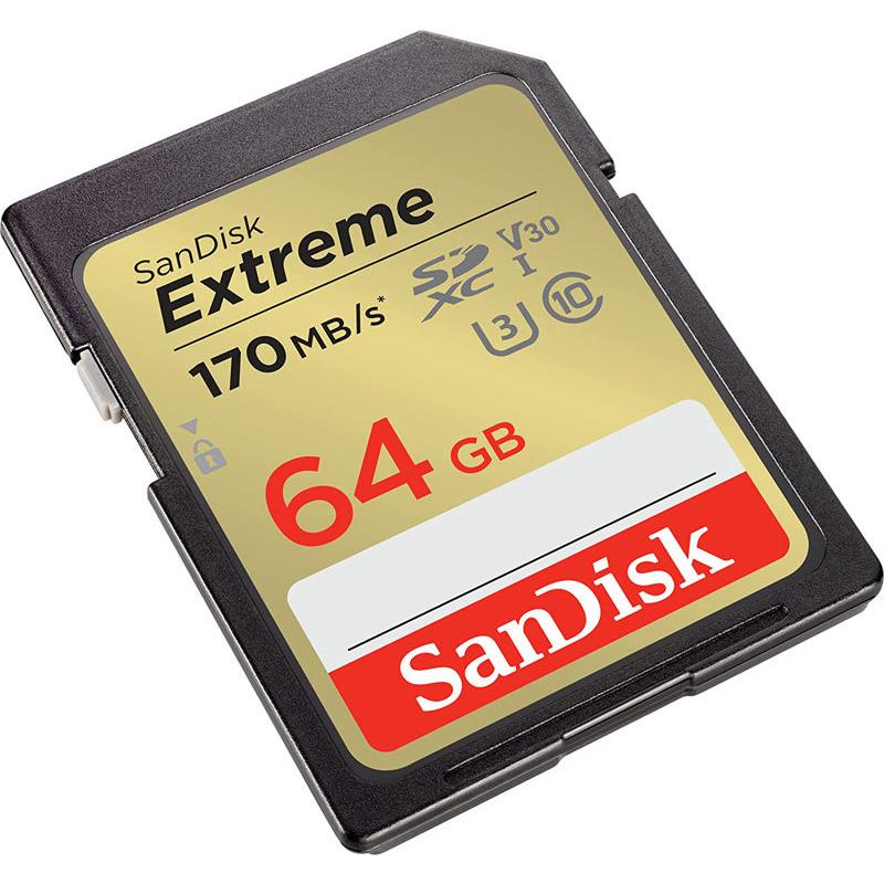 SDカード SanDisk Extreme SDXCカード 64GB UHS-I U3 V30 4K R:170MB/s W:80MB/s 4K Ultra HD対応SDSDXV2-064G-GNCIN 海外パッケージ 送料無料｜jnh｜02