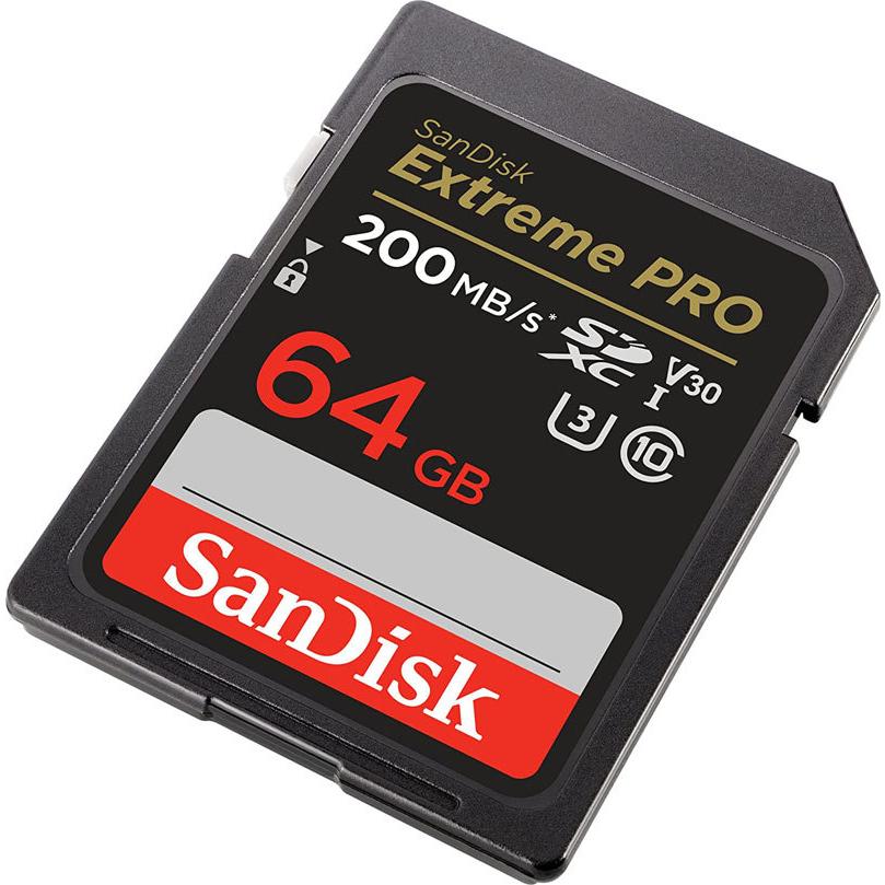 SDカード SanDisk Extreme PRO SDXCカード 64GB UHS-I U3 V30 R:200MB/s W:90MB/s