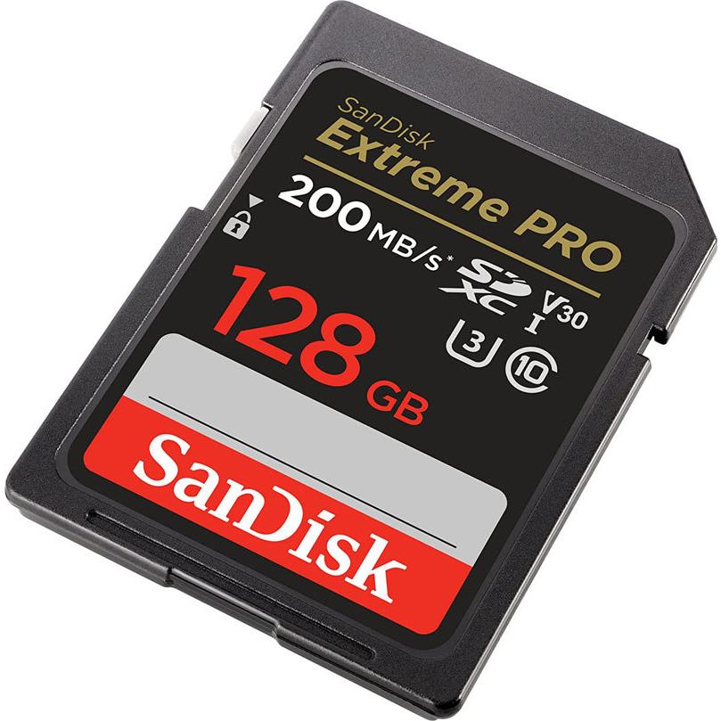 SDカード SanDisk Extreme PRO SDXCカード 128GB UHS-I U3 V30 R:200MB 