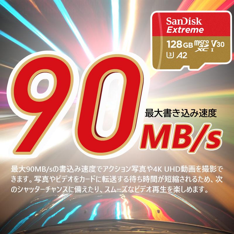 マイクロsdカード microSDXCカード 128GB SanDisk V30 A2 R:190MB/s W
