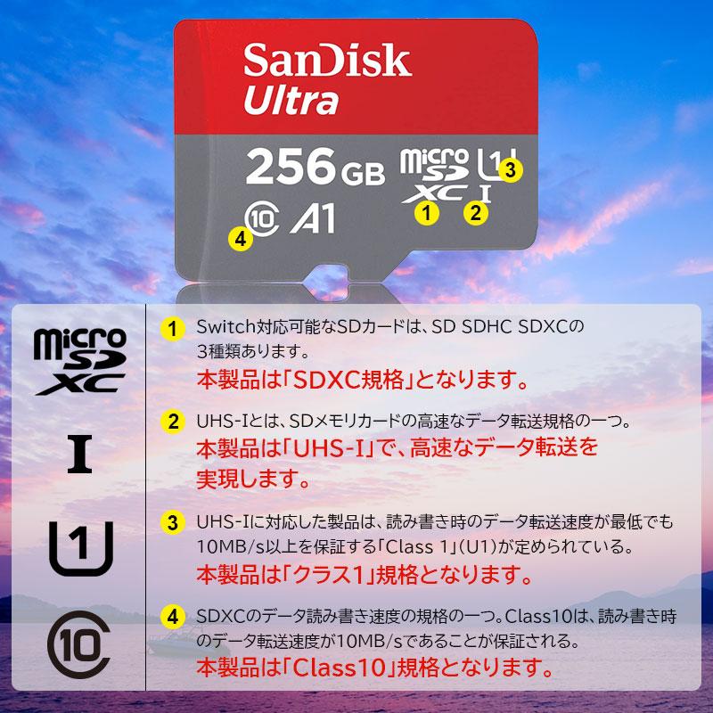 microSDXC マイクロSDカード 256GB SanDisk UHS-I U1 A1 R:150MB/s SDSQUAC-256G-GN6MN海外パッケージ品 Nintendo Switch対応 翌日配達対応 送料無料｜jnh｜09