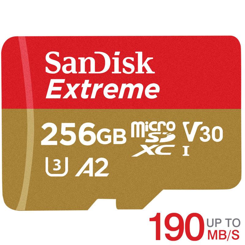 マイクロsdカード microSDXC 256GB SanDisk UHS-I U3 V30 A2 4K R:190MB/s W:130MB/s SDSQXAV-256G-GN6MN  Nintendo Switch対応 海外パッケージ 翌日配達｜jnh