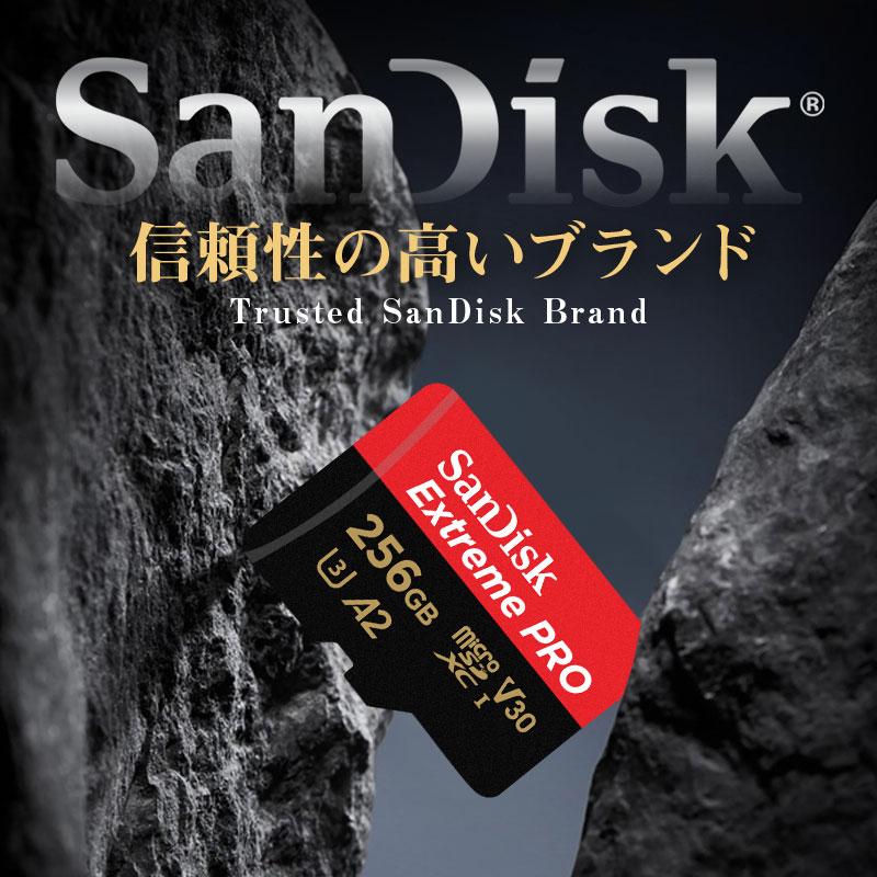 マイクロsdカード microSDXCカード 256GB SanDisk V30 A2 R:200MB/s W:140MB/s UHS-I U3 Class10 SDSQXCD-256G-GN6MA海外パッケージSA3411QXCD-256G 翌日配達｜jnh｜02