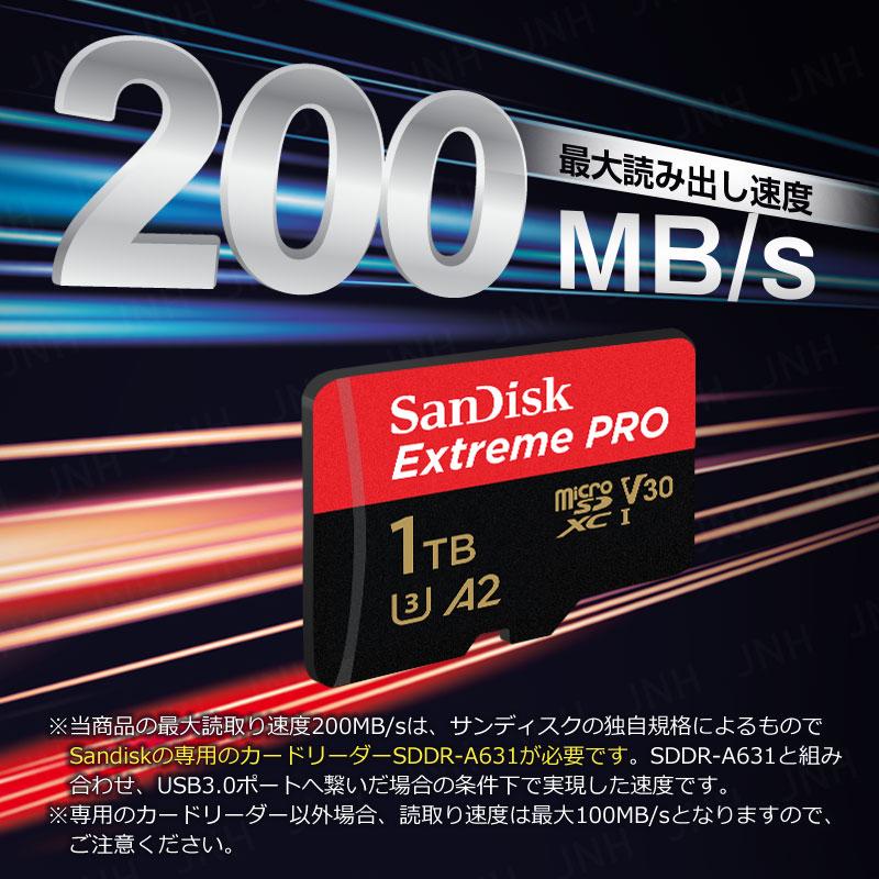 マイクロsdカード microSDXC 1TB SanDisk V30 A2 R:200MB/s W:140MB/s UHS-I U3 Class10 SDSQXCD-1T00-GN6MA海外パッケージ SA3413QXCD-1T  翌日配達 送料無料｜jnh｜03