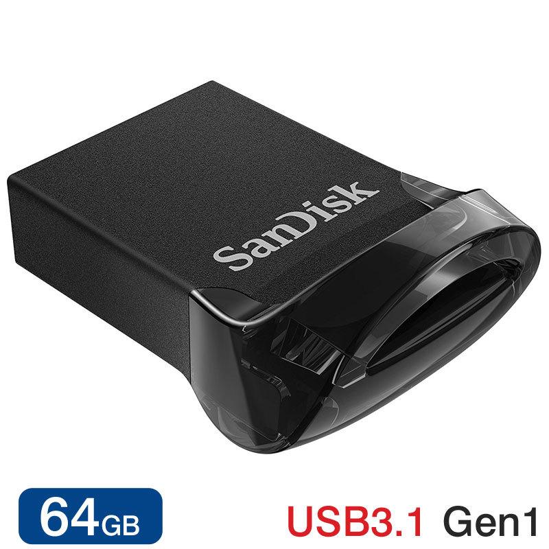 SanDisk USBメモリー 64GB Ultra Fit USB 3.1 Gen1対応 高速130MB s 超小型 SDCZ430-064G-G46 海外向けパッケージ品