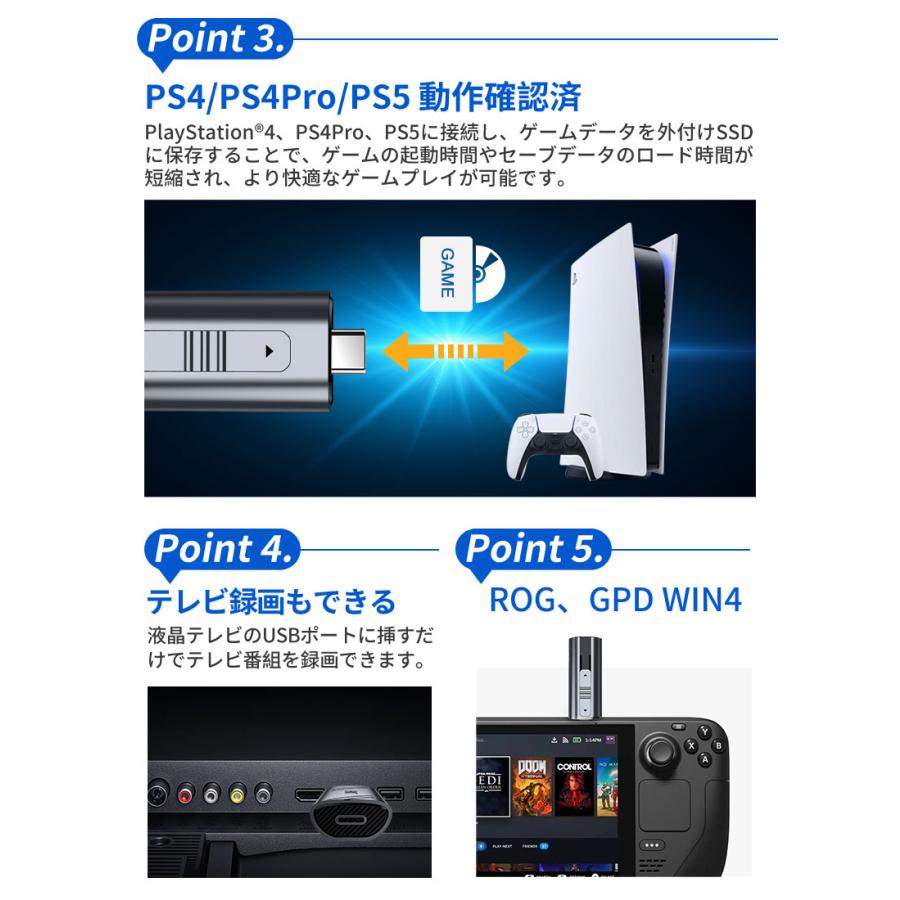 セール JNH ポータブル SSD 外付け 1TB 1050MB/s USB3.2 Gen2 10Gbps Type-A/Type-C 両対応 3D TLC 新型PS5/PS5/PS4対応 アルミ筐体 3年保証 翌日配達 送料無料｜jnh｜11