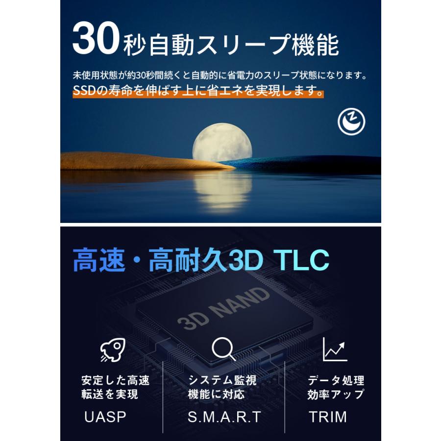 JNH ポータブル SSD 外付け 512GB 1050MB/s USB3.2 Gen2 10Gbps Type-A
