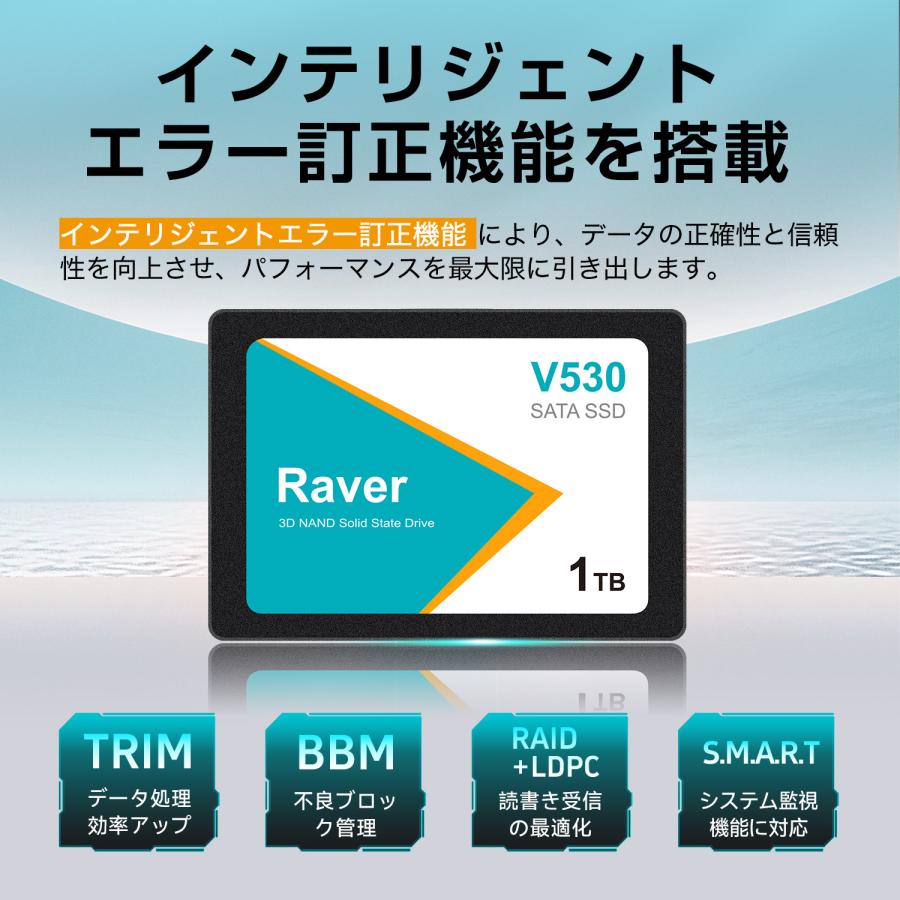 Raver 特価セール SSD 1TB 内蔵型 Raver 2.5インチ 7mm 3D TLC NAND