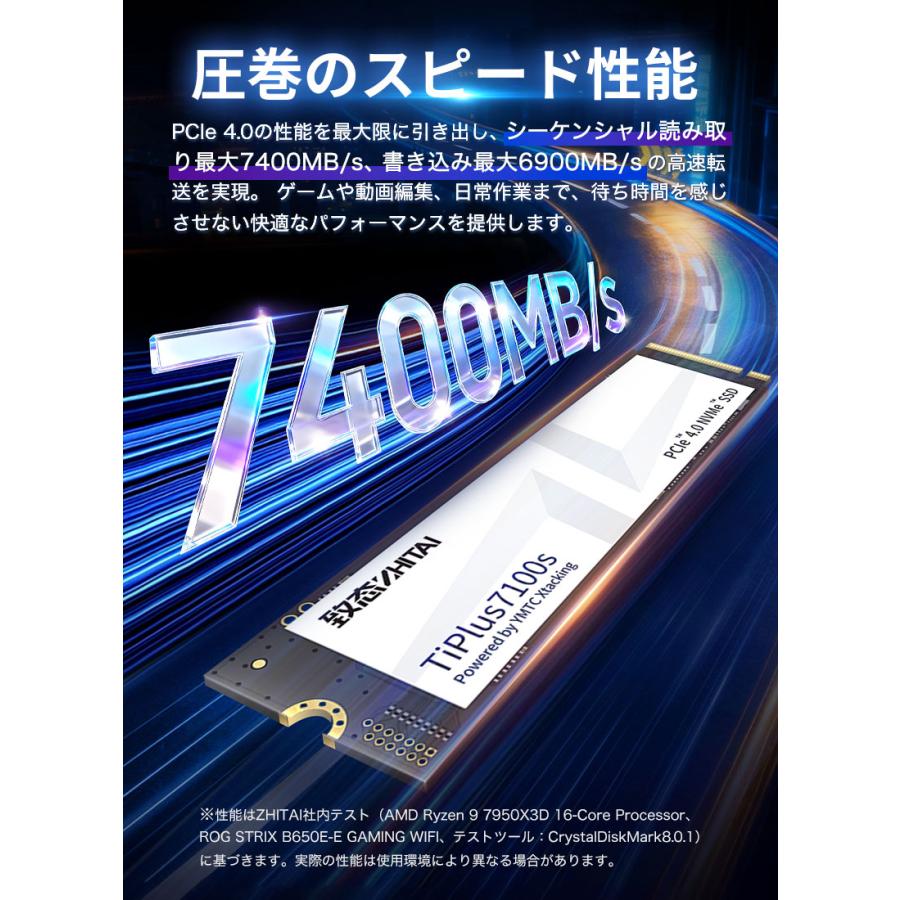 ZHITAI YMTC ZHITAI 1TB 内蔵SSD NVMe 2.0 M.2 2280 R:7400MB/s W