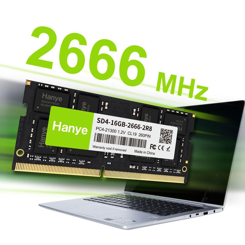 ノートPC用メモリ PC4-21300(DDR4-2666) 32GB(16GBx2枚) SODIMM Hanye 1.2V CL19 260pin SD4-16GB-2666-2R8 5年保証 翌日配達・ネコポス｜jnhshop｜02