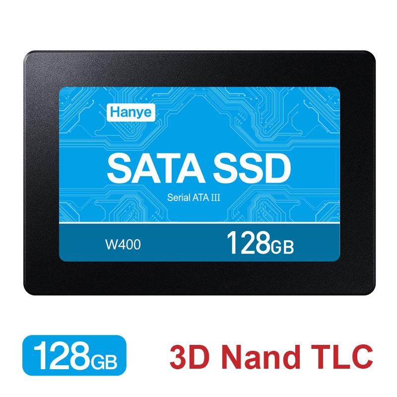 ポイント2倍 Hanye製 SSD 128GB 内蔵型 2.5インチ SATAIII 6Gb/s R:520MB/s アルミ製筐体 3D TLC W400 国内3年保証 翌日配達・ネコポス送料無料 | Hanye