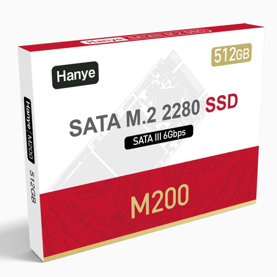 Hanye Hanye SSD 512GB 内蔵 SATA M.2 2280 SATA III 6.0Gb/s 550MB/s