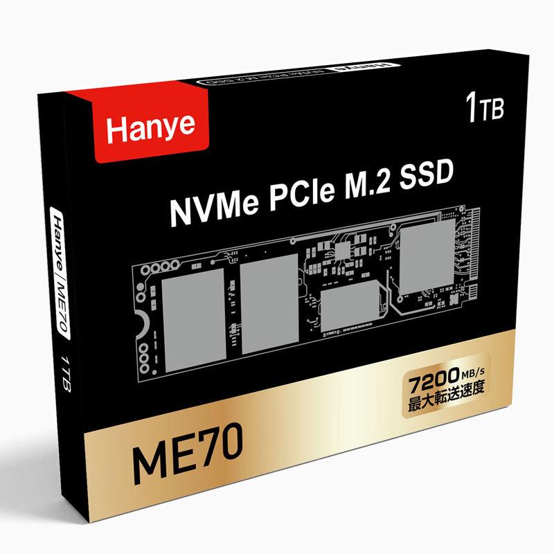 Hanye Hanye SSD 1TB PCIe Gen4x4 M.2 NVMe 2280 DRAM搭載 3D TLC R