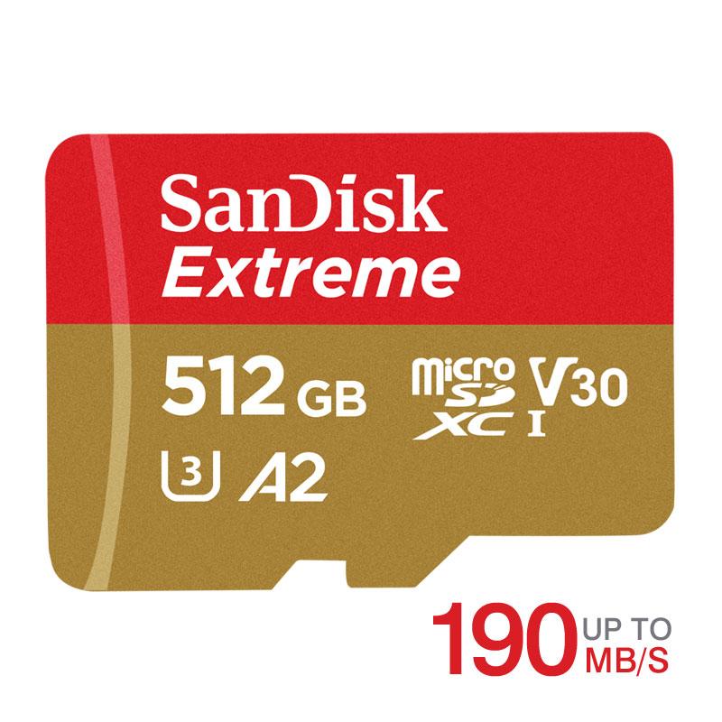 ポイント2倍 microSDXC 512GB SanDisk UHS-I U3 V30 A2 4K R:190MB/s W:130MB/s Nintendo Switch対応 並行輸入品SDSQXAV-512G-GN6MN翌日配達