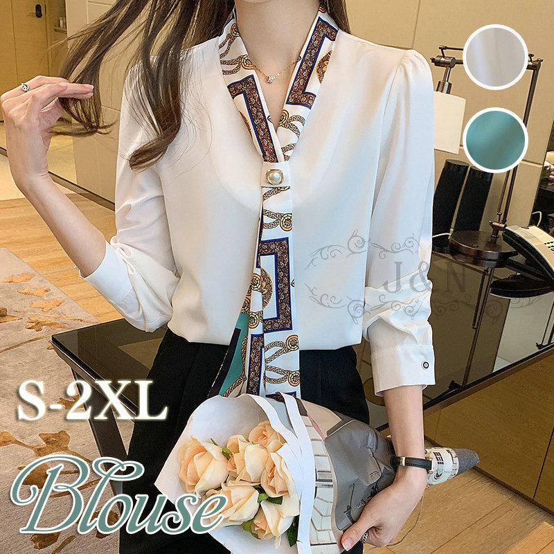 シャツ ブラウス レディース 春 きれいめ 秋 長袖トップス オシャレ シルク風シャツ リボンVネック 上品 通勤 ゆったり 大人 OL ゆったり  30代40代50代 :g16-wm149:J&N - 通販 - Yahoo!ショッピング