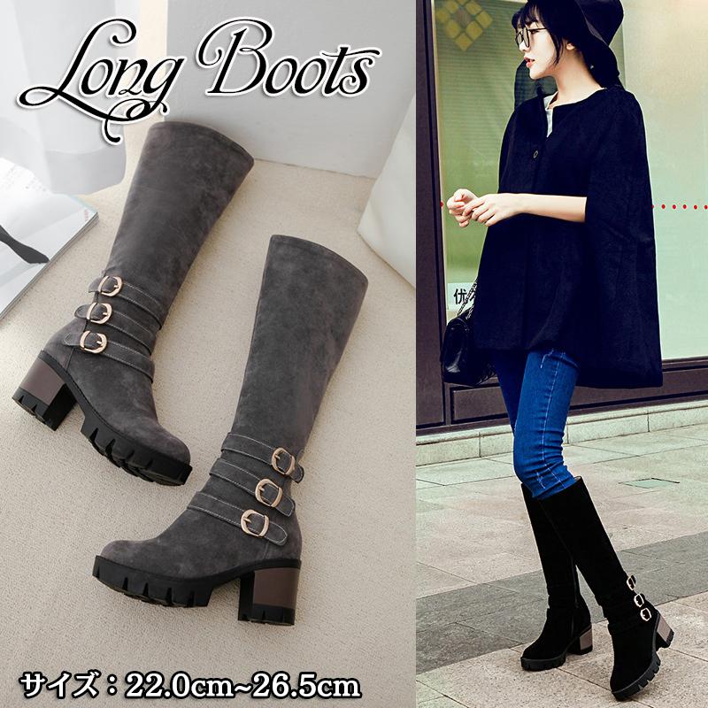 ロングブーツ レディース 大きいサイズ ブーツ ロング 厚底 ハイヒール スウェード調 美脚 黒 ブラウン グレー おしゃれ M4 1 J N 通販 Yahoo ショッピング