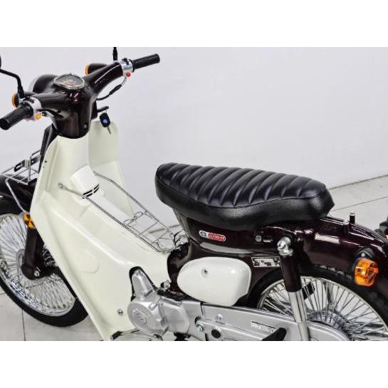 リトルカブ　スーパーカブ　シート　オーダーメード カブ シート ダブルシート ブラウン ダイヤカット スーパーカブ