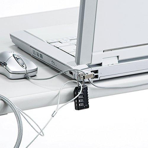 サンワサプライ パソコンセキュリティワイヤーロック(ワイヤー