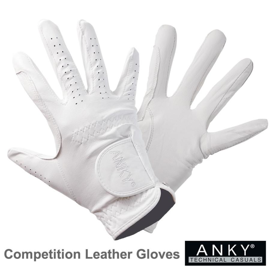 ANKY レザーグローブ 本革手袋 AG10 ホワイト 白 シープレザー 若者の大愛商品 品質満点 乗馬用品 競技用 本皮 競技会 アンキー