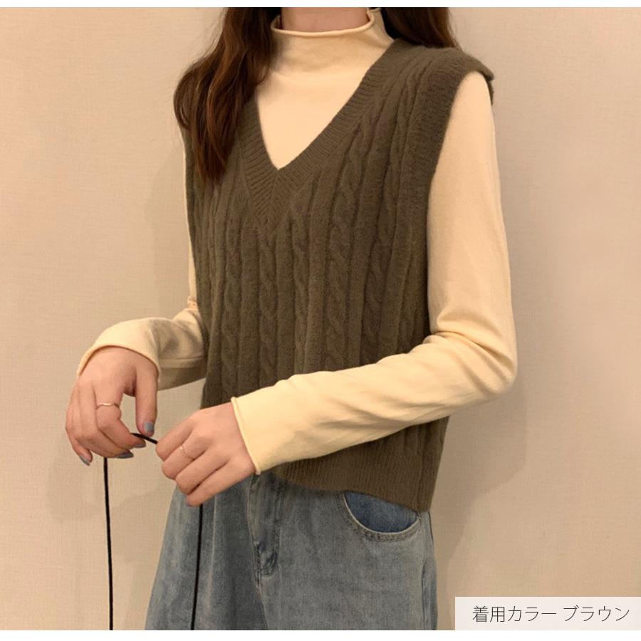 ニットベスト トップス 韓国ファッション 秋冬 韓国 秋服 大人 