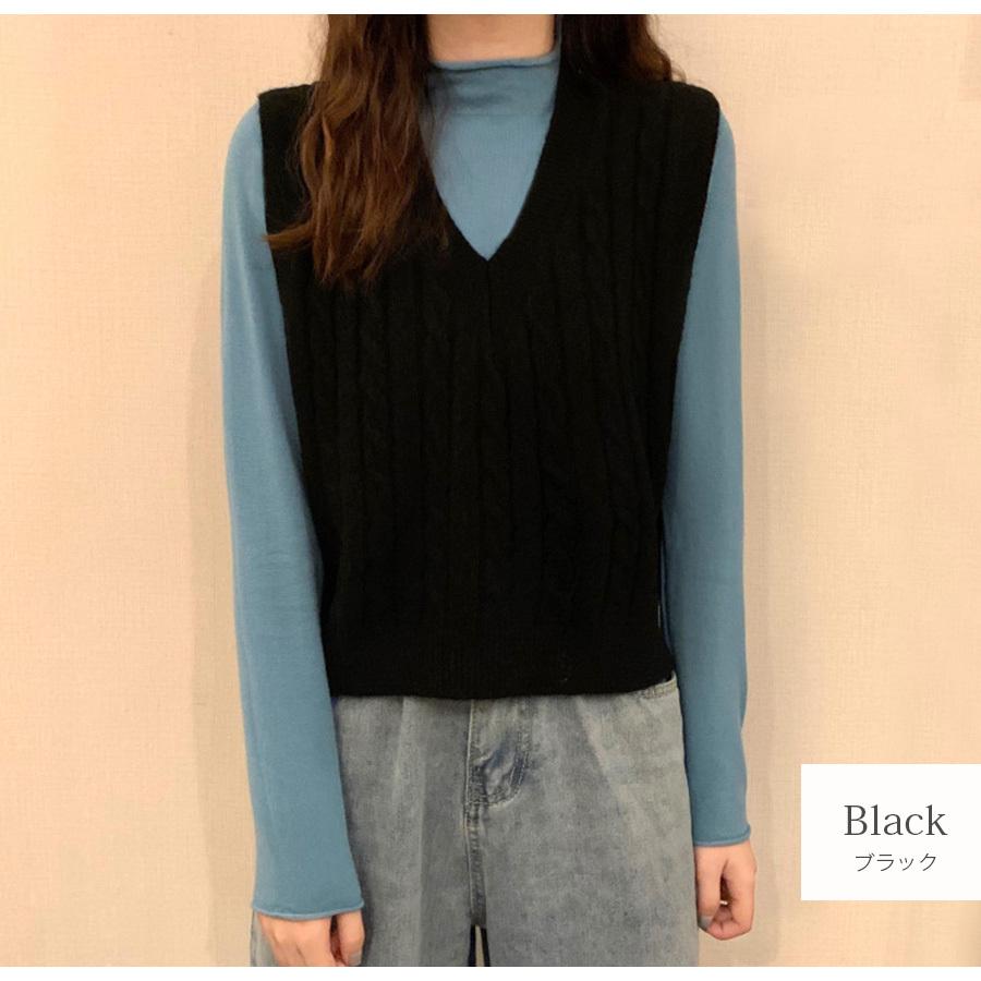 ニットベスト トップス 韓国ファッション 秋冬 韓国 秋服 大人