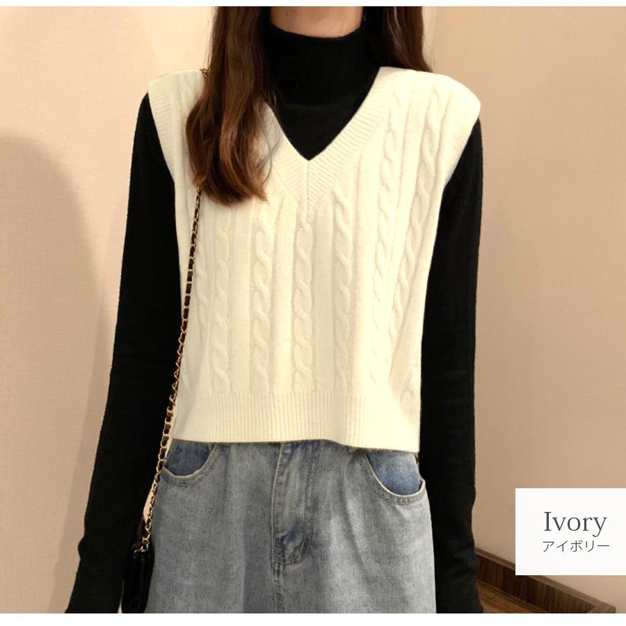 ニットベスト トップス 韓国ファッション 秋冬 韓国 秋服 大人