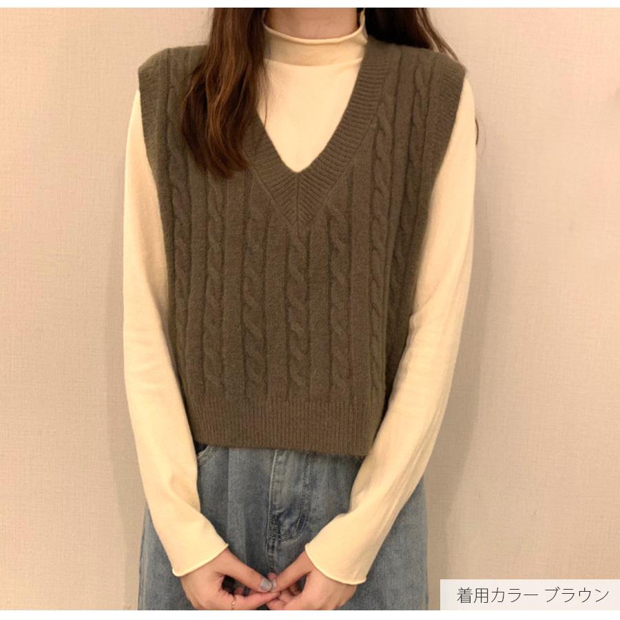 ニットベスト トップス 韓国ファッション 秋冬 韓国 秋服 大人
