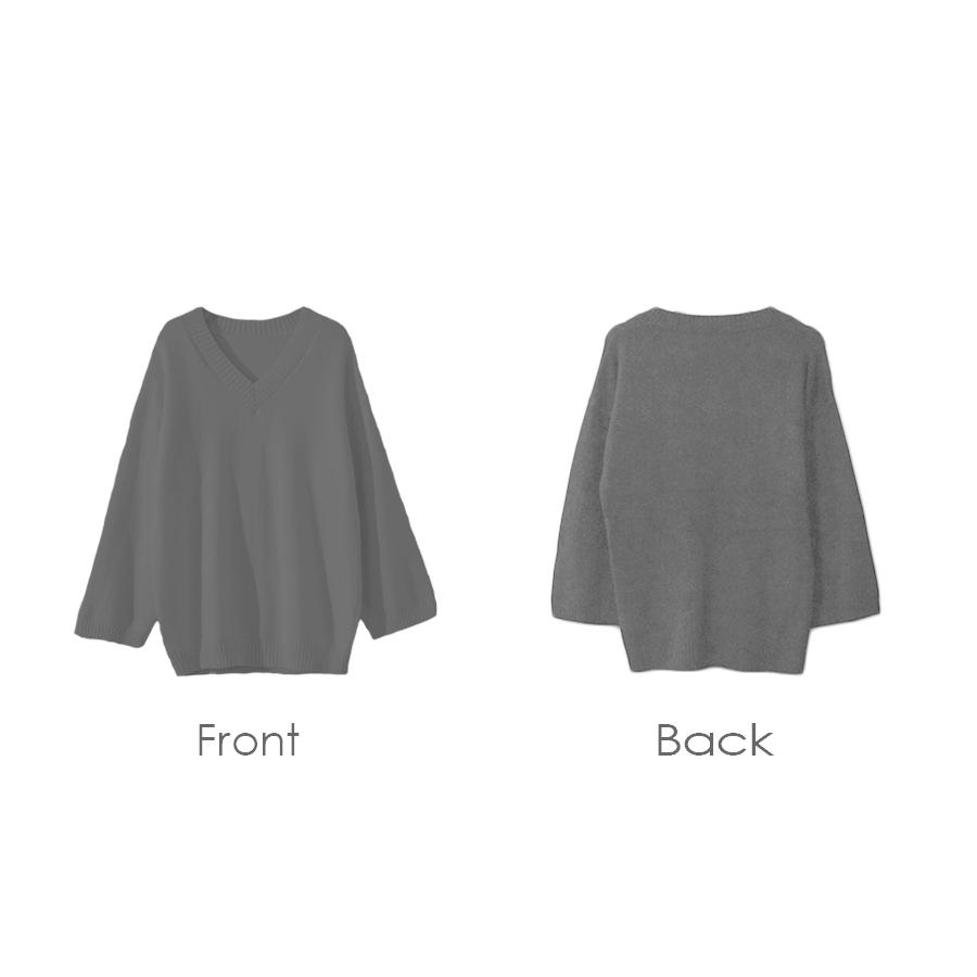 ニットトップス Vネック 無地 カジュアル 大人 可愛い 春 黒 白