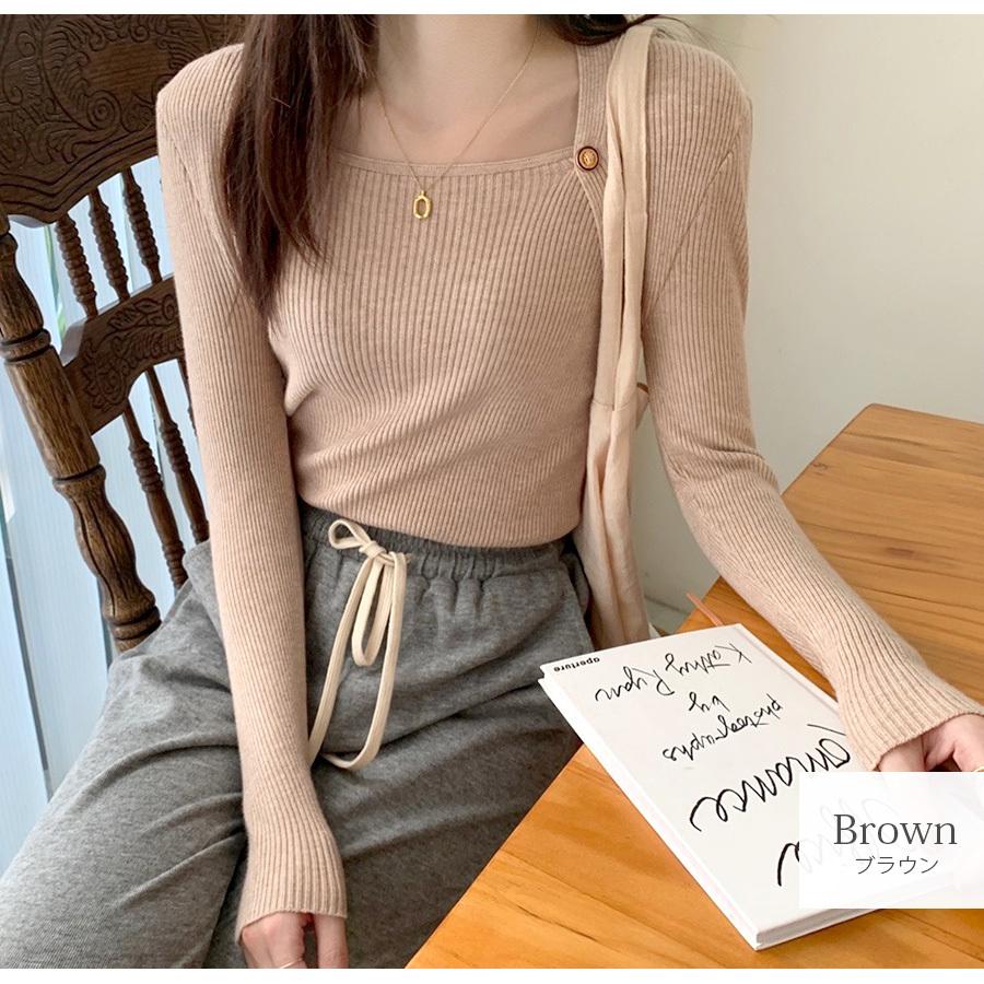 ニットトップス ボレロ風 トップス ニット ブラック 黒 ホワイト 白