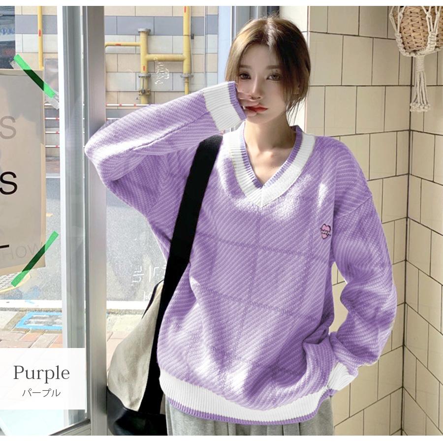 ZOY 紫色 ストライプ 袖 フルジップ 人気 セーター ZOY セーター 3