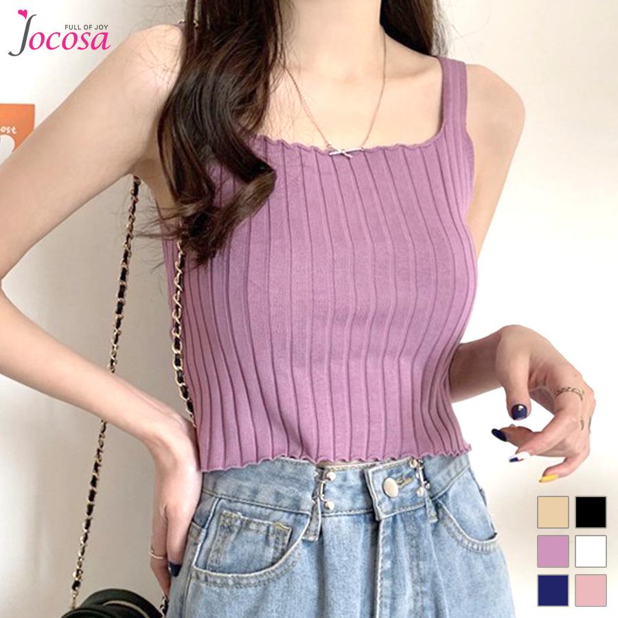 summer ♡ 着回し抜群 ♡ ニットキャミソール YOUING.】チュールドッキングサマーニットキャミソール[品番