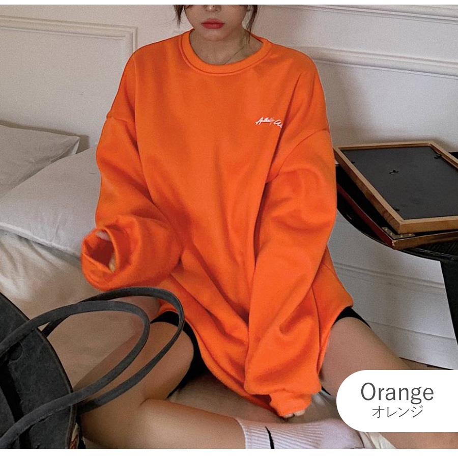 スウェット 裏起毛 ロゴ トレーナー トップス 長袖 韓国ファッション