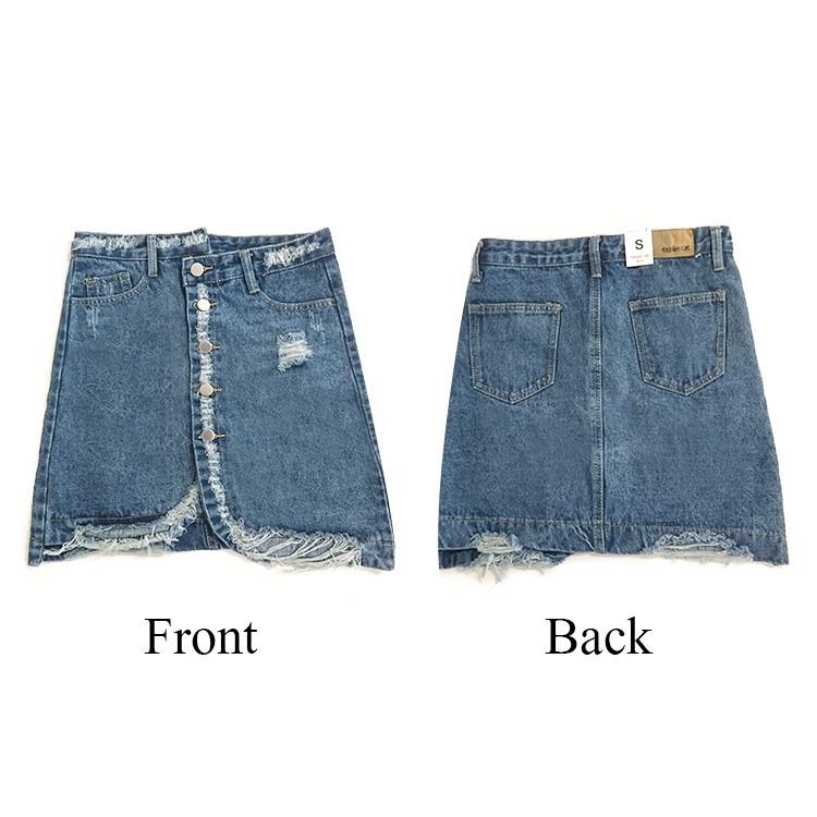 PLEATS PLEASE タイトスカート デニム風 デニムスカート ミニ丈 ダメージ加工 タイトスカート スカート